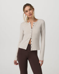 Long Sleeve Pose Twin Cardigan Women's Ecru Heather Top | Vuori For sale
