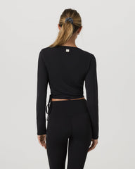 Vuori AllTheForm™ Wrap Top Women's Black Wrap Top | Vuori Online