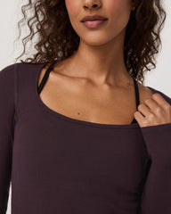 Long Sleeve Cove Ultra Scoop Women's Raisin Shirt | Vuori Clothing