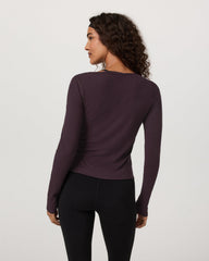 Long Sleeve Cove Ultra Scoop Women's Raisin Shirt | Vuori Clothing