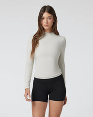 Vuori AllTheFeels Long Sleeve Mock Ecru | Vuori US