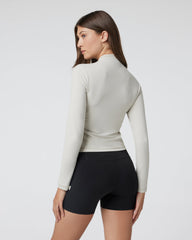 Vuori AllTheFeels Long Sleeve Mock Ecru | Vuori US