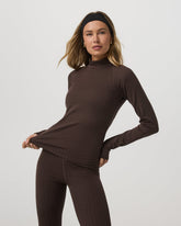 Long Sleeve Chilled Out Houndstooth Mock Java Houndstooth | Vuori