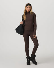 Long Sleeve Chilled Out Houndstooth Mock Java Houndstooth | Vuori