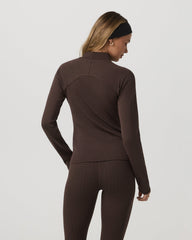 Long Sleeve Chilled Out Houndstooth Mock Java Houndstooth | Vuori