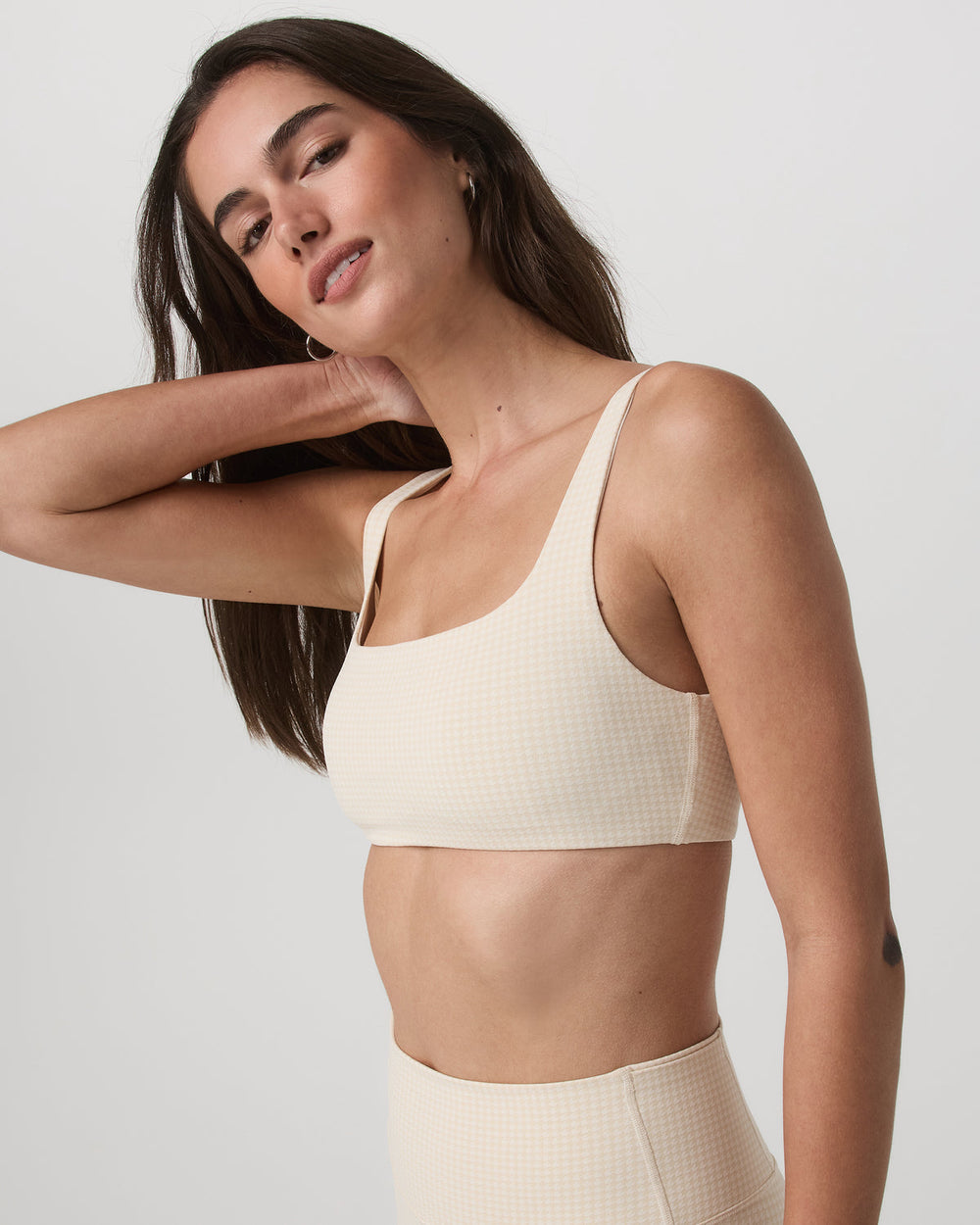 Micro Houndstooth Bra Women's Sports Bra in Natural | Vuori Discount