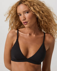 Halo Triangle Bra Women's Solid Black Low-Support Bra | Vuori Discount