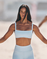 Inversion Rib Bra Women's Crystal Blue Ribbed Sports Bra | Vuori