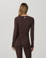 Vuori AllTheForm™ Wrap Top Women's French Roast Wrap Top | Vuori For sale