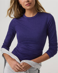 Long Sleeve Halo Essential Crew Tee Stellar Sky Heather | Vuori Clothing