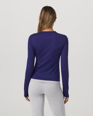 Long Sleeve Halo Essential Crew Tee Stellar Sky Heather | Vuori Clothing