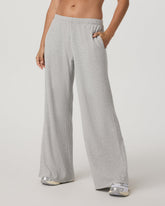 Waffle Wideleg Pant Women's Light Grey Waffle Knit Pants | Vuori Discount