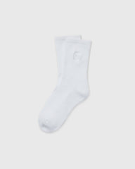 Half Crew Sock 2.0 White Performance Socks | Vuori Clothing