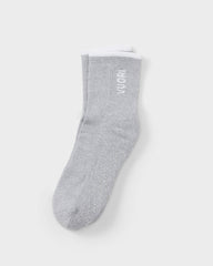 Half Crew Gripper Sock Light Heather Grey Grip | Vuori US