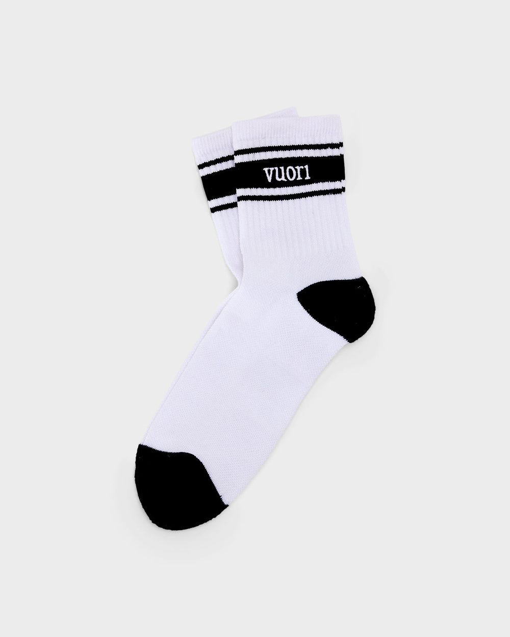 Half Crew Stripe Novelty Sock Black & White Stripe Socks | Vuori Online