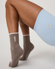 Half Crew Gripper Sock Smokey Taupe Grip Socks | Vuori Discount