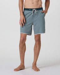 Cruise Boardshort Dusty Blue Linen Texture | Vuori Clothing