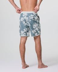 Cruise Boardshort Dusty Blue Plumeria | Vuori US