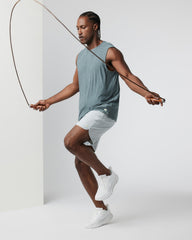 Banks Short Sky Grey Linen Texture Active Shorts | Vuori Online