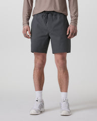 Cascade Crinkle Elastic Waist Short Classic Fit 8" Charcoal | Vuori US