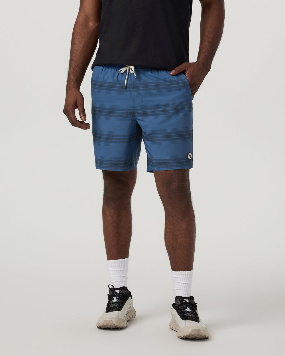 Kore Short Lined 7" Sea Gradient Stripe Athletic Shorts | Vuori