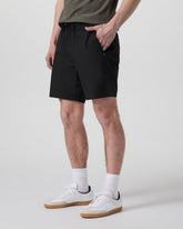 Cascade Crinkle Elastic Waist Short Classic Fit 8" Black | Vuori Clothing