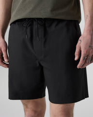 Cascade Crinkle Elastic Waist Short Classic Fit 8" Black | Vuori Clothing