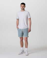 Banks Short Dusty Blue Slub Stripe Athletic Shorts | Vuori Discount