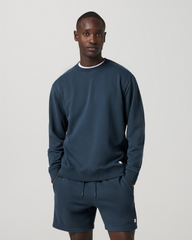 Cypress Vintage Crew Men's Ocean Blue Fleece Pullover | Vuori Online