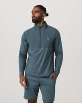 Sunday Element Half Zip Men's Blue Sea Heather Layer | Vuori US