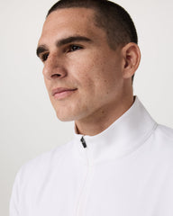 Ponto 1/2 Zip Mock Neck Men's White Mock Neck Top | Vuori Clothing