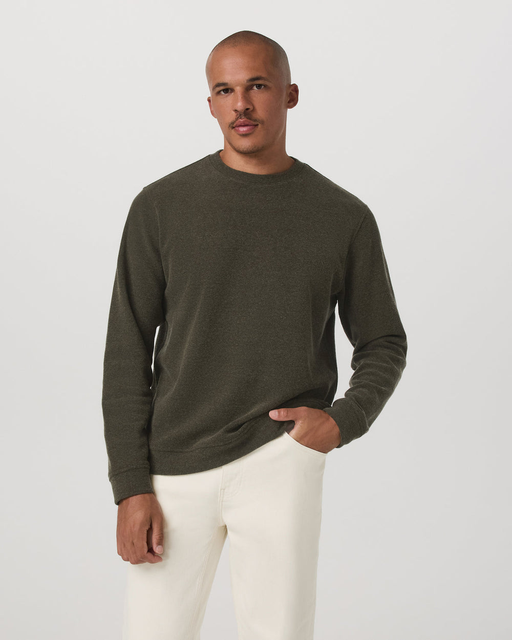 Beach Fleece Crew Men's Dark Oregano Heather Sweatshirt | Vuori Online
