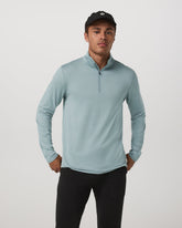 Ponto Half Zip Mock Neck Men's Misty Blue Heather Layer | Vuori Online