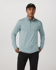 Ponto Half Zip Mock Neck Men's Misty Blue Heather Layer | Vuori Online