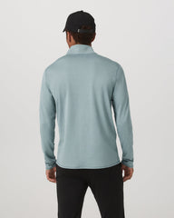Ponto Half Zip Mock Neck Men's Misty Blue Heather Layer | Vuori Online