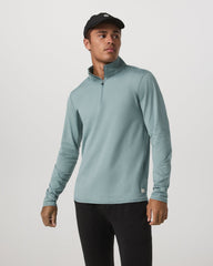 Ponto Half Zip Mock Neck Men's Misty Blue Heather Layer | Vuori Online