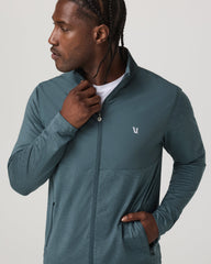 Sunday Element Track Jacket Men's Blue Sea Heather Jacket | Vuori US
