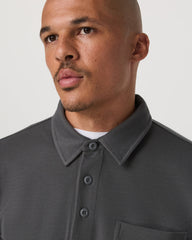 Long Sleeve Waffle Polo Men's Dark Pewter Polo Shirt | Vuori Sale