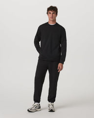 Coronado Mixed Media Crew Men's Black Heather Crewneck | Vuori Sale