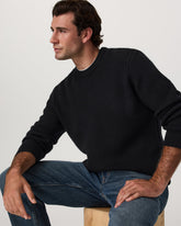 Denver Waffle Crew Sweater Men's Black Wool Sweater | Vuori Clothing