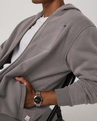 Seaside Full Zip 2.0 Men's Cavern Grey Full Zip Hoodie | Vuori Discount
