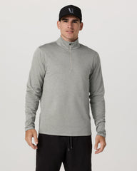 Ponto 1/2 Zip Mock Neck Men's Driftwood Heather Top | Vuori On sale