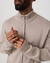 Denver Full Zip Sweater Men's Willow Grey Zip Sweater | Vuori On sale