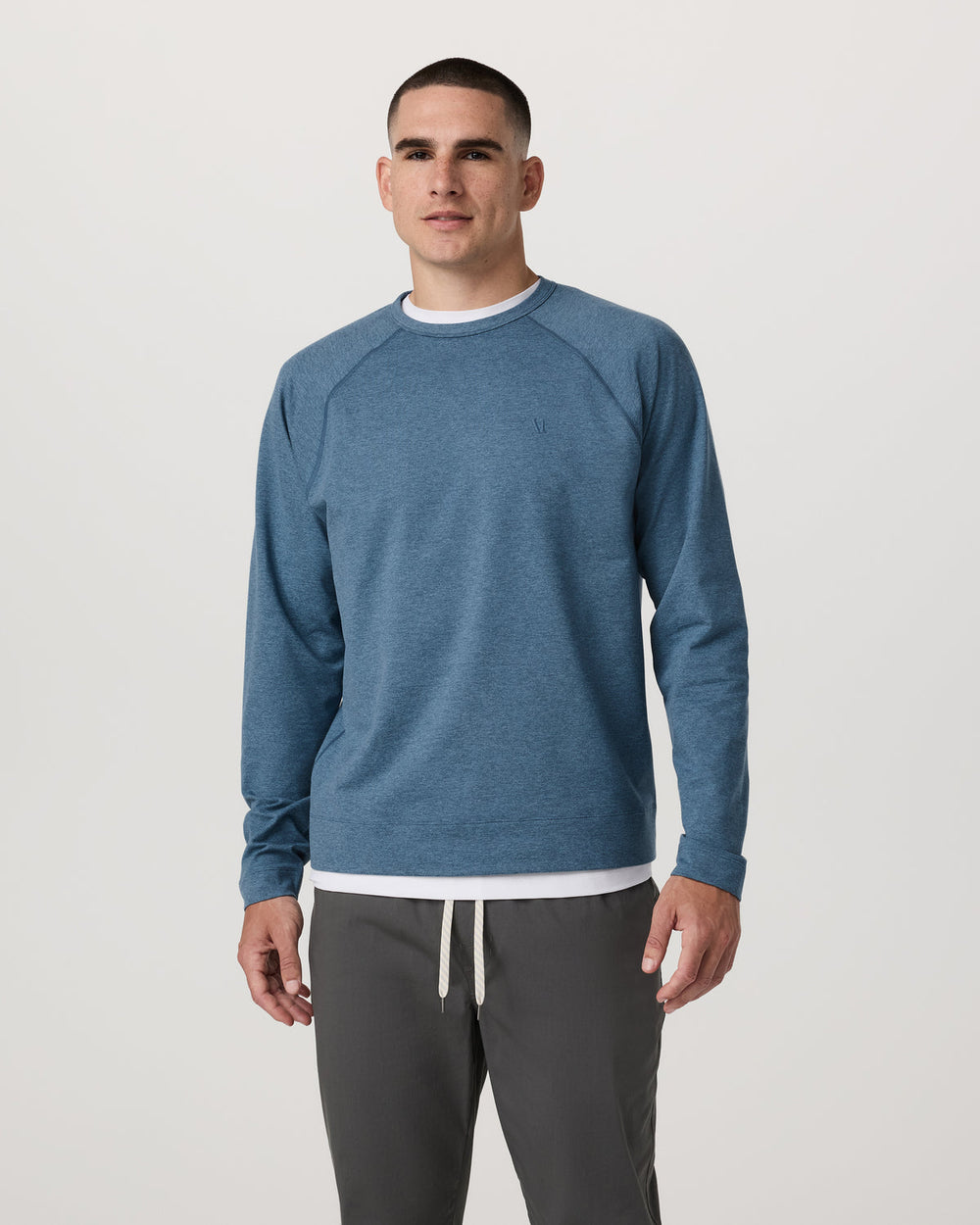 Coronado Crew - Relaxed Fit Pool Blue Heather Crewneck | Vuori Online