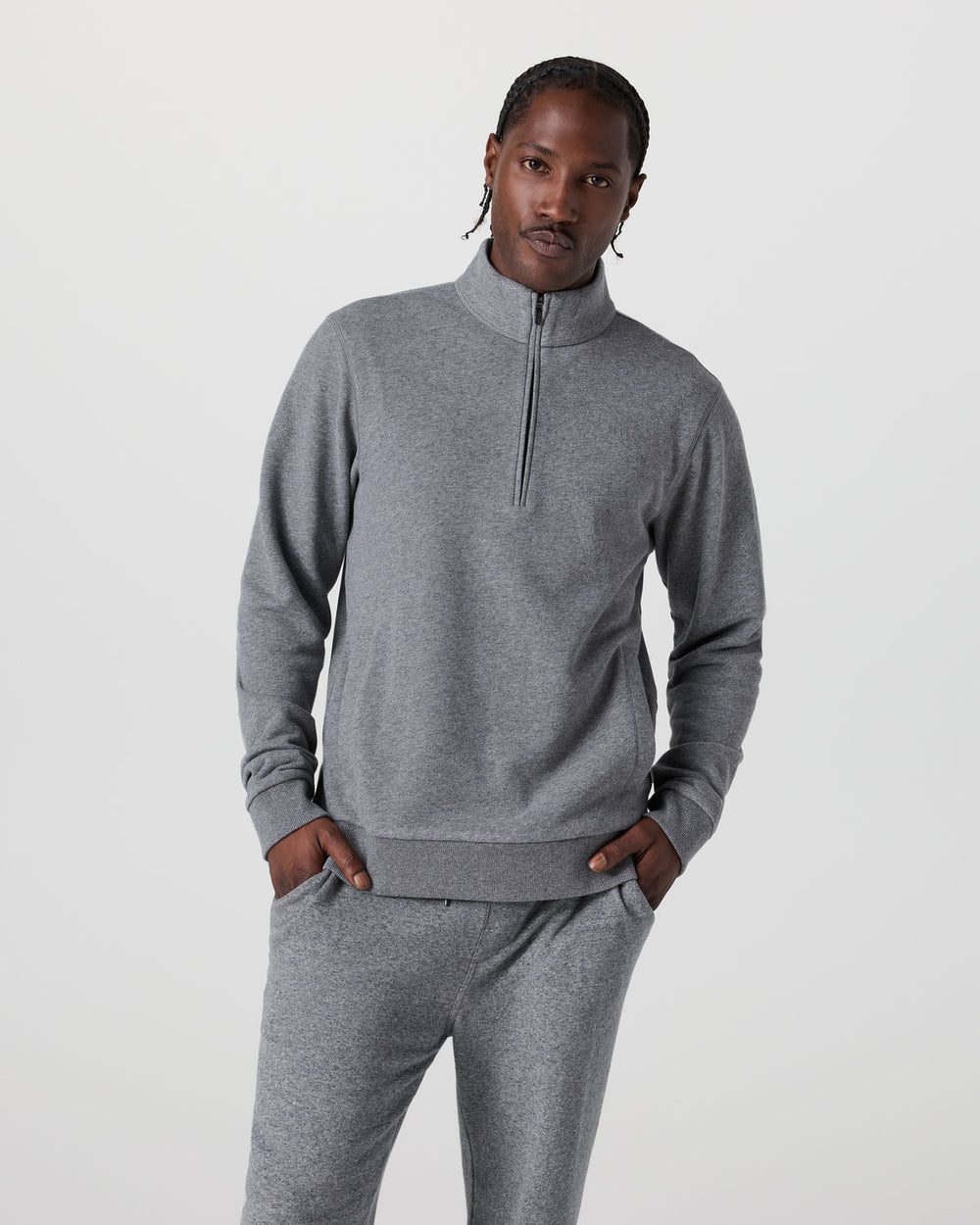 Cypress 1/4 Zip 2.0 Heather Grey | Vuori