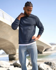Jamestown Crew Men's Navy Waffle Crewneck | Vuori Sale