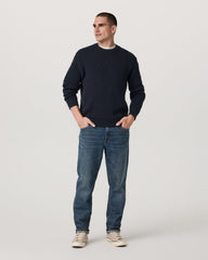 Denver Waffle Crew Sweater Men's Navy Wool Sweater | Vuori US