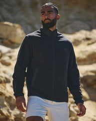 Aspen Full Zip Jacket Black Fleece Jacket | Vuori For sale