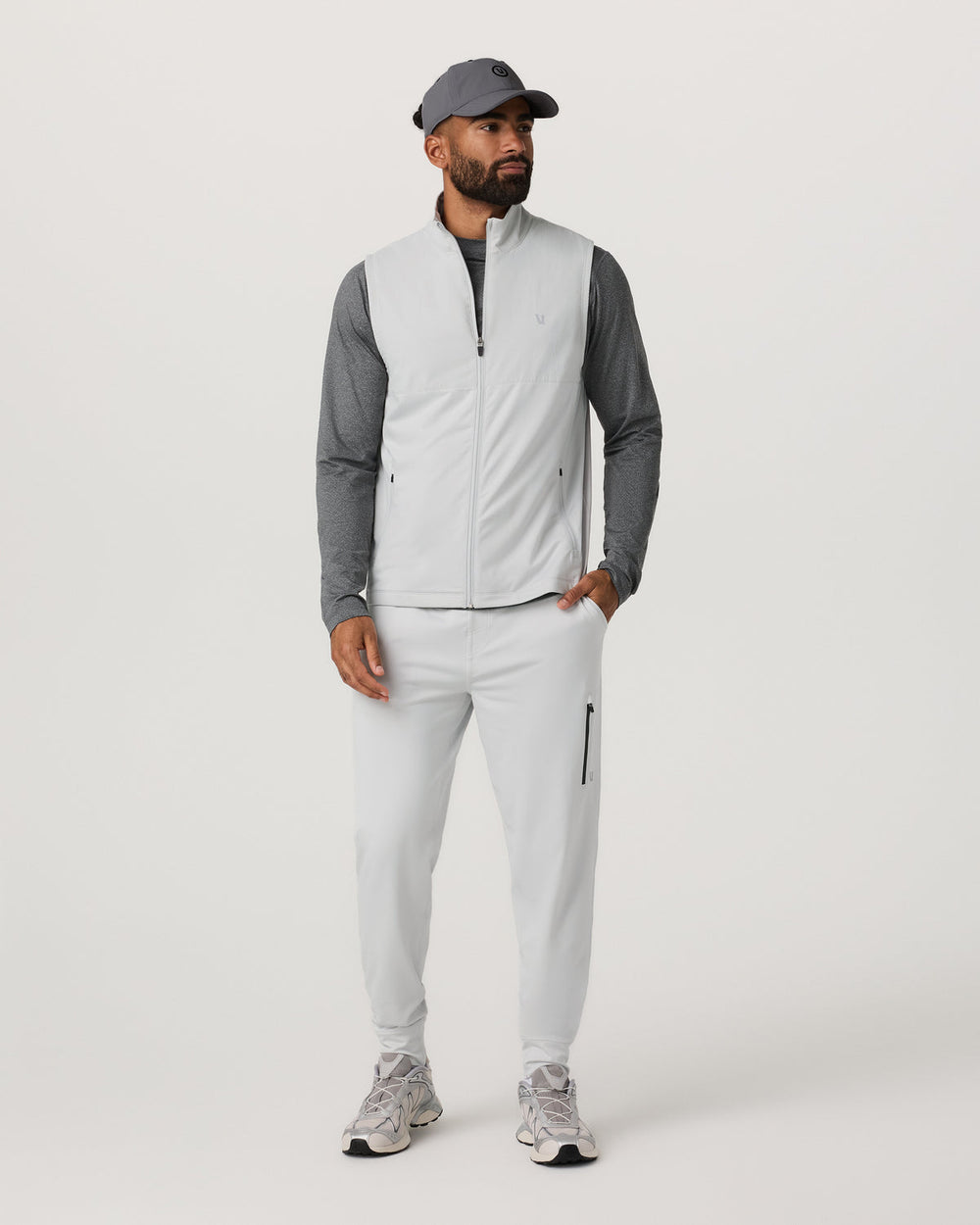 Sunday Element Vest Men's Frost Grey Full Zip Vest | Vuori US