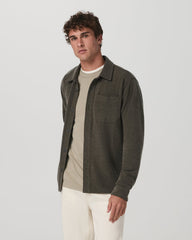 Beach Fleece Shirt Jacket Dark Oregano Heather Jacket | Vuori US